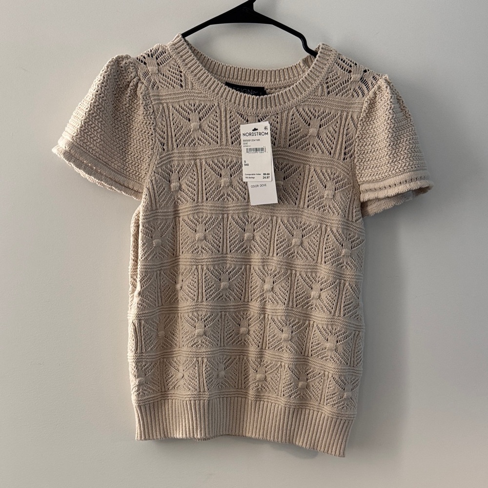 Max Studio Beige Textured Blouse